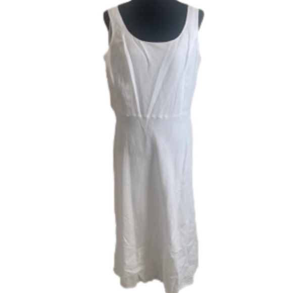Kay Unger Dress White Sleeveless V Neck Fit And Flare 6 - Picture 6 of 7